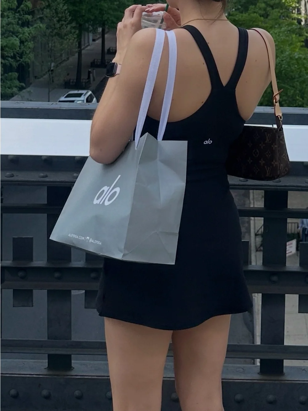 ALO Yoga black tennis dress xs